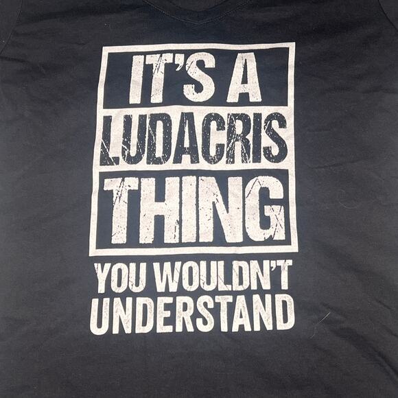 Ludacris black fan v-neck tee women’s Large - Picture 2 of 4